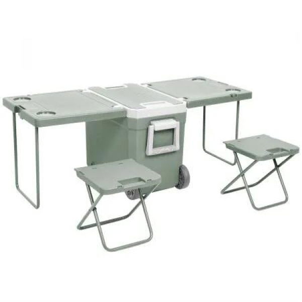 Mountview Cooler Ice Box With Table Chair 32L Portable Wheeled Camping Outdoor