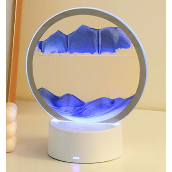 Moving Sand Art Picture With Light 3d Kinetic Art Sand Sandscape In Motion Display For Home Decor Office Blue