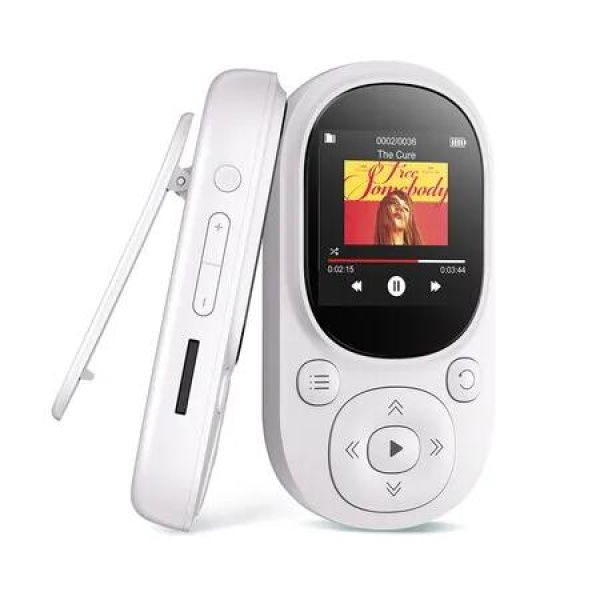 MP3 Player 32GB Bluetooth 5.3 Mini Portable Music Player with FM Radio Recording, Kids Music MP3 MP4 Player(White)