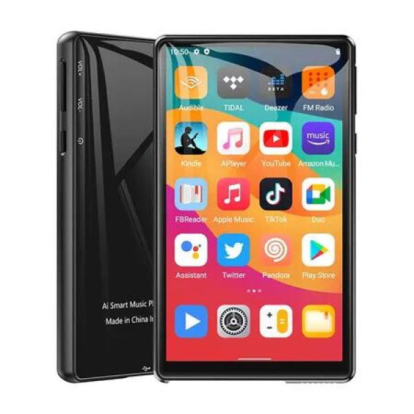 MP3 Player 64GB Bluetooth WiFi HiFi Lossless Sound 5Inch 1080P Touch Screen FHD Video MP4 Spotify Pandora Music 512GB Expandable Black Android App