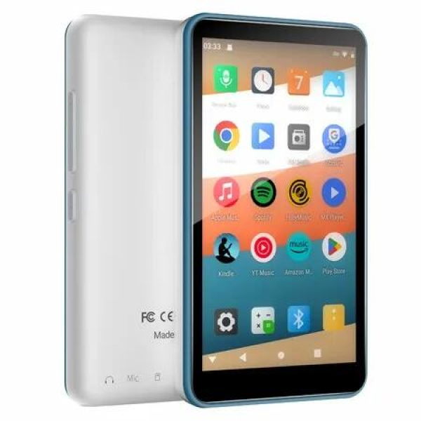 MP3 Player with Bluetooth and WiFi,32GB Storage & Android OS,4In Touch Screen,FM Radio,Kids MP3 & MP4 Player with Spotify,Amazon Music,Play Store (Dp Blue)