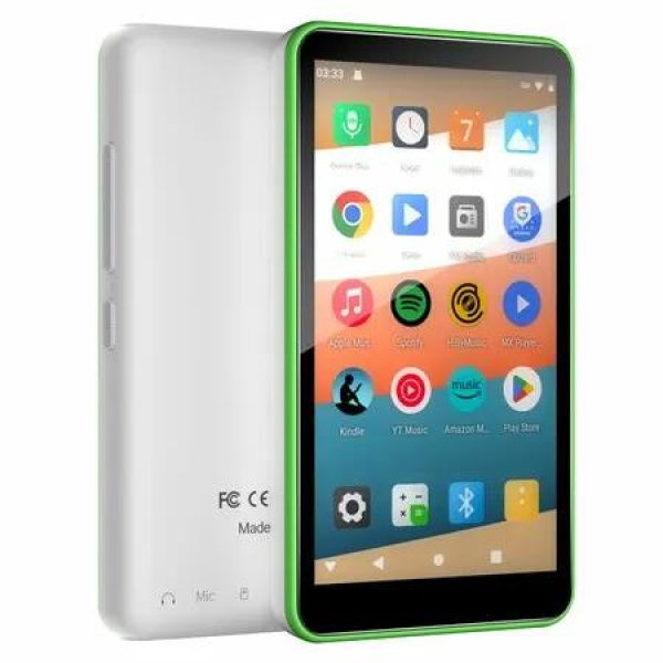 MP3 Player with Bluetooth and WiFi,32GB Storage & Android OS,4In Touch Screen,FM Radio,Kids MP3 & MP4 Player with Spotify,Amazon Music,Play Store (Green)