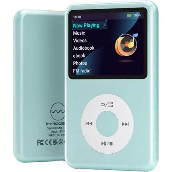 MP3 Player with Bluetooth Portable Music Digital Players Supports Playlist Audiobook Video Nice Gadget for Kids Light Green