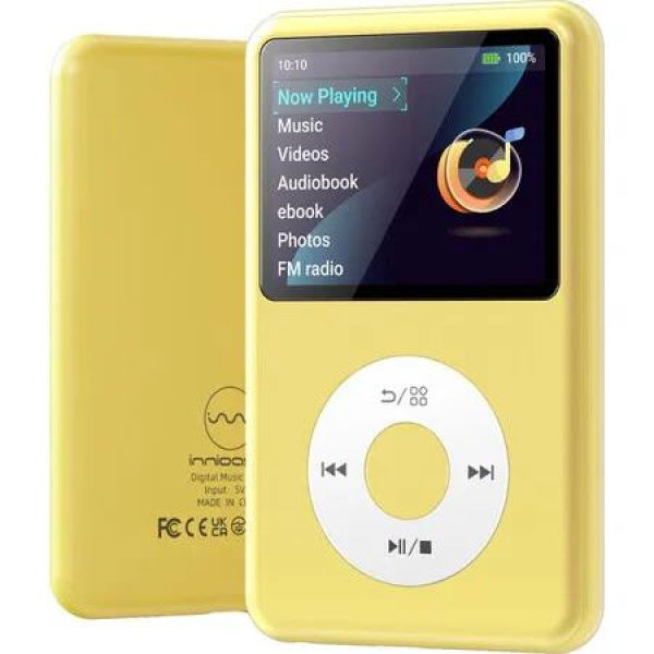 MP3 Player with Bluetooth Portable Music Digital Players Supports Playlist Audiobook Video Nice Gadget for Kids Yellow