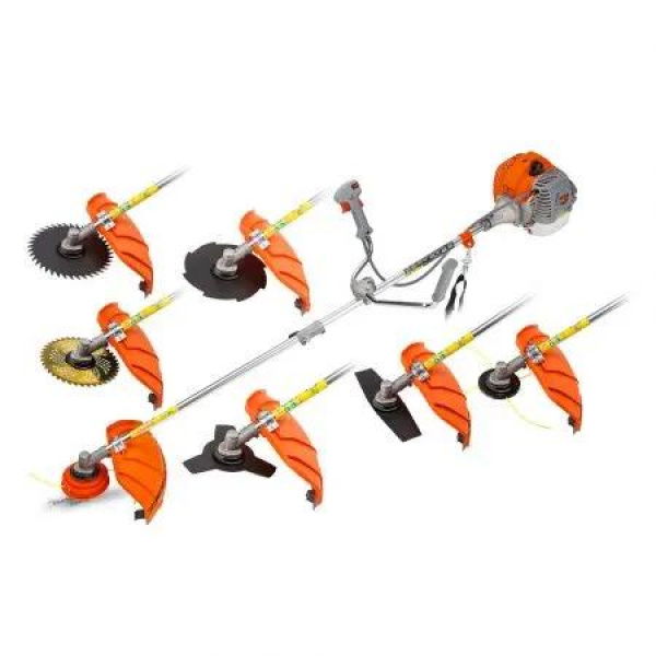 MTM 62cc 7in1 Brush Cutter Long Reach Garden Multi-Tool , Pole Trimmer, Hedge & Line Trimmer, 12 Tree Trimming Pruning, 2 Extension Shafts