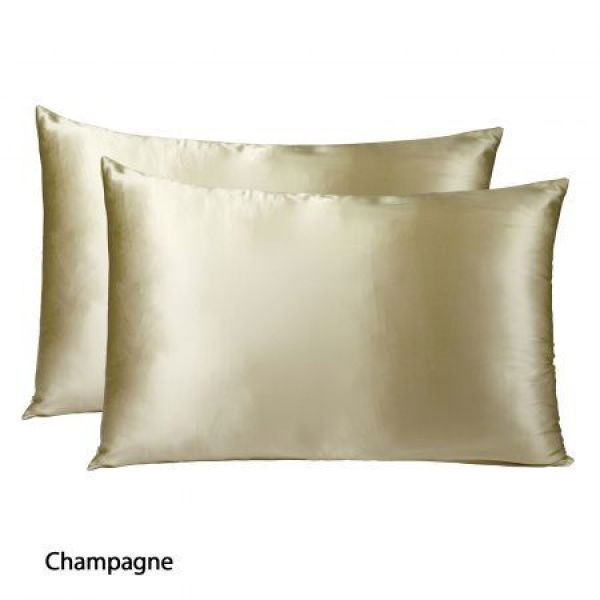 Mulberry Silk Pillowcase Twin Pack - Size: 51x76cm - Champagne.