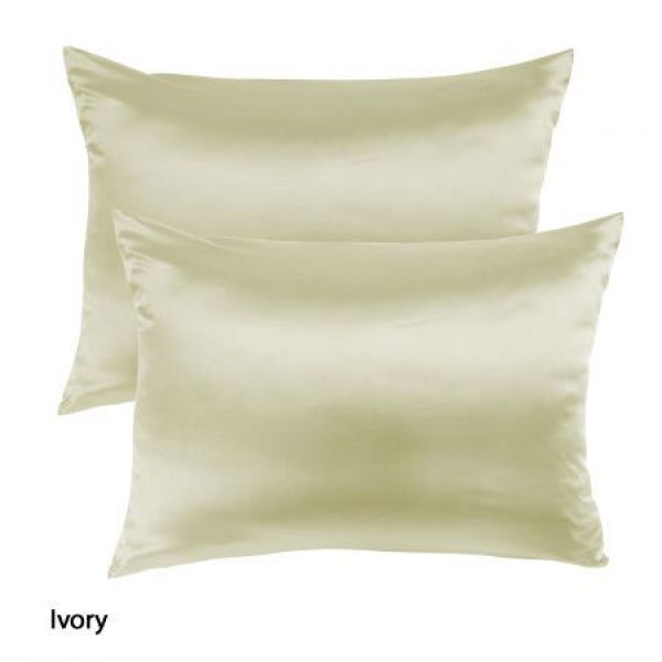 Mulberry Silk Pillowcase Twin Pack - Size: 51x76cm - Ivory.