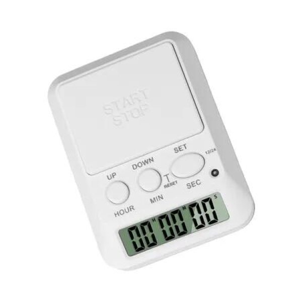 Multi Function Electronic Timers, Cute Timer Digital for Cooking, Break Time, Gym, Meeting, Classroom (AAA Battery Not Included), White