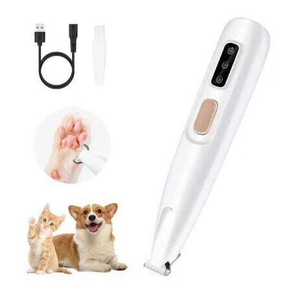 Multifunctional Pet Hair Trimmer Waterproof Rechargeable Shaver with LED Light for Paws Eyes Ears Face Buttocks for Small Dogs and Cats