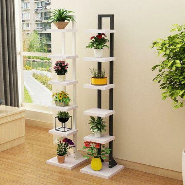 Multilayer Flower Shelf Indoor Flower Pot Rack Solid Wood Living Room Simple Floor RackType A