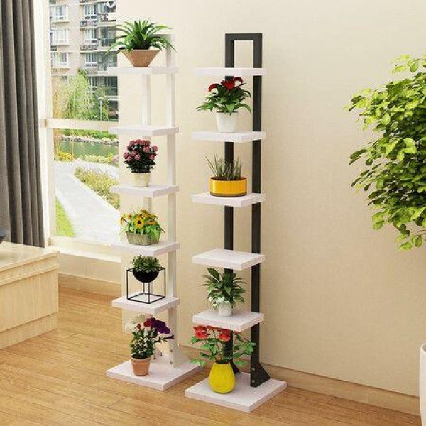 Multilayer Flower Shelf Indoor Flower Pot Rack Solid Wood Living Room Simple Floor RackType D
