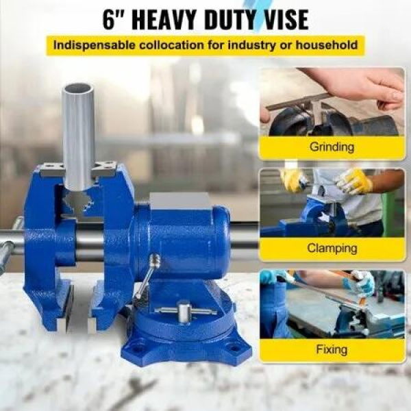 Multipurpose Bench Vise 5' 30Kn Heavy Duty with 360Â° Swivel Base and Head