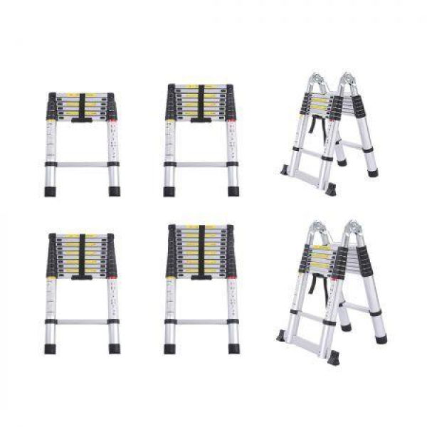 Multipurpose Ladder Telescopic 2M Silver 2 Meter