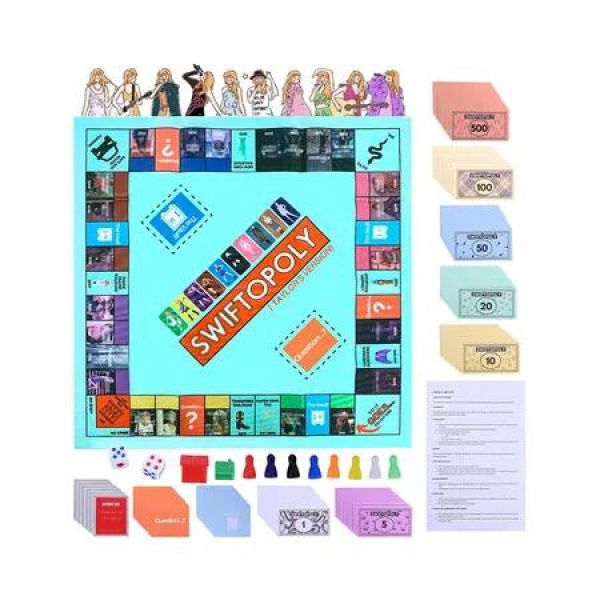 Music Board Game, Fun Music Games for Game Night, Monopoly Board Game, Taylor Swift Merch Board Game for Fans Great Gifts for Music Lovers