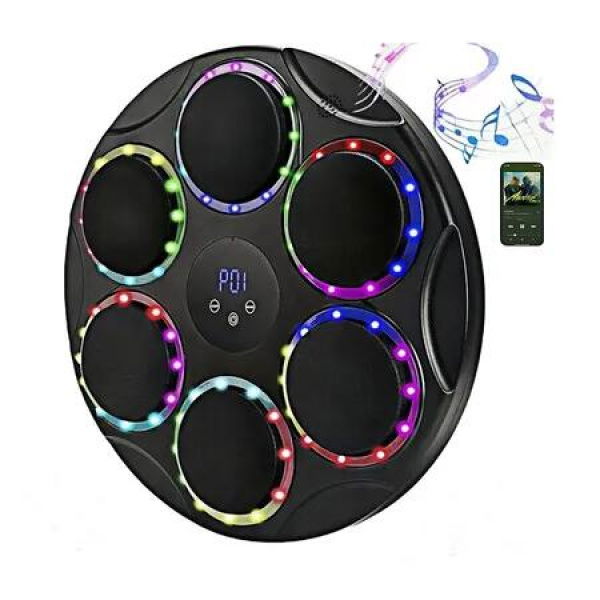 Music Boxing Machine, Colorful LED Wall Mounted Smart Bluetooth Music Boxing Training Equipment, Electronic Boxing Music Workout Machine for Home and Gym