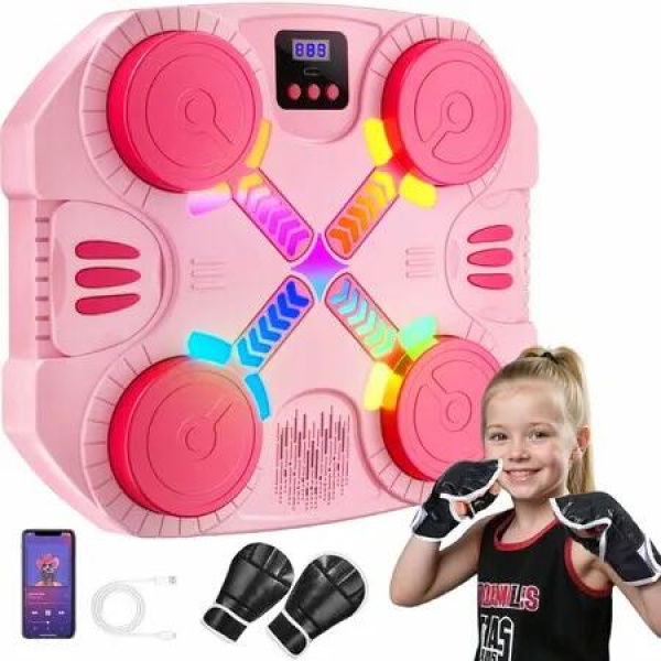 Music Boxing Machine for Kids,Bluetooth Punching Toy with Lights & Sound,Boxing Mchine with Gloves