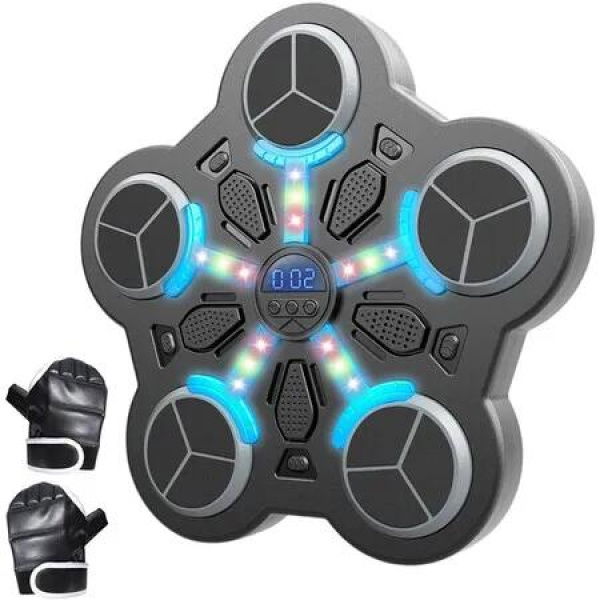 Music Boxing Machine, Interactive Punching Trainer with Boxing Gloves, Music Punching Machine for Home Kids