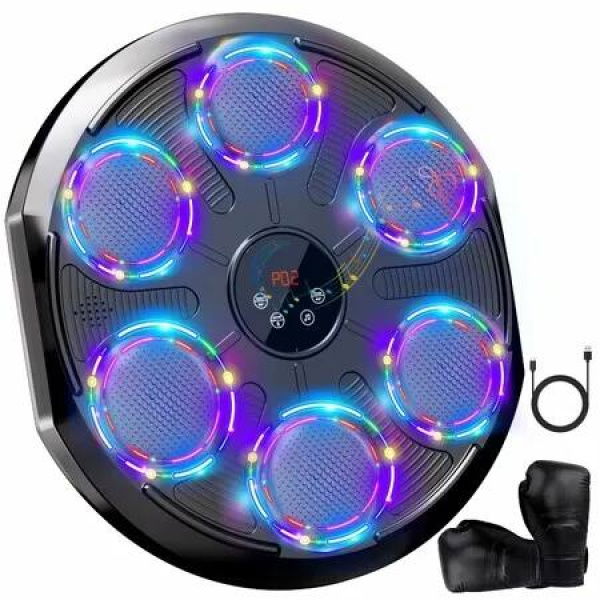 Music Boxing Machine,Bluetooth Punching Machine With Gloves,Boxing Training Equipment Wall Mounted,12 Modes & 12 Speeds,Electronic Boxing Pad Target