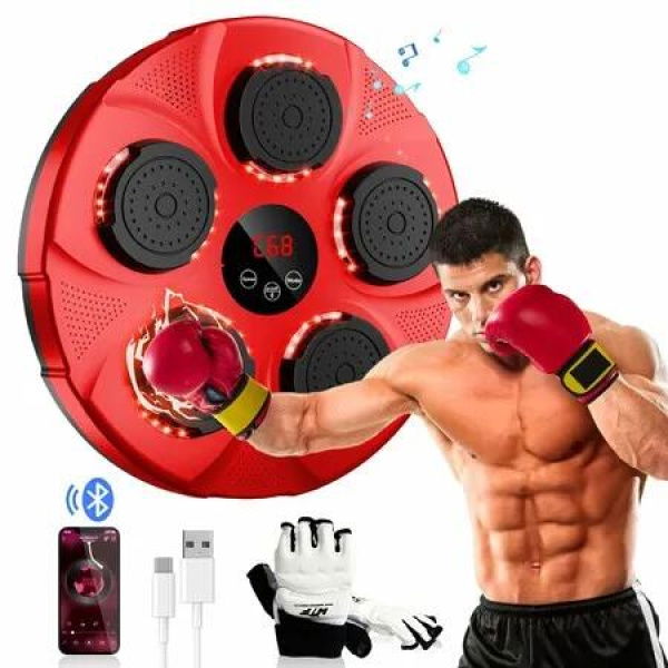 Music Boxing Machine,Smart Bluetooth Boxing Machine Wall Mounted,Boxing Music Workout Machine with Boxing Gloves