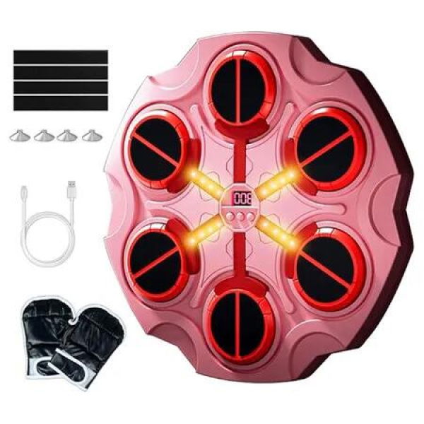 Music Boxing Target for Kids, Smart Bluetooth Boxing Machine with Boxing Gloves Wall Mounted, Music Punching Machine for Home