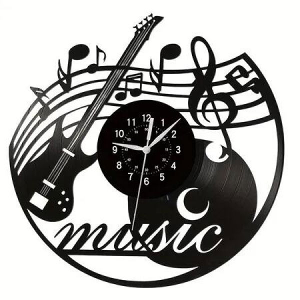 Music Vinyl Record Wall Clock, Music Room Decor, Music Theme Wall Clock