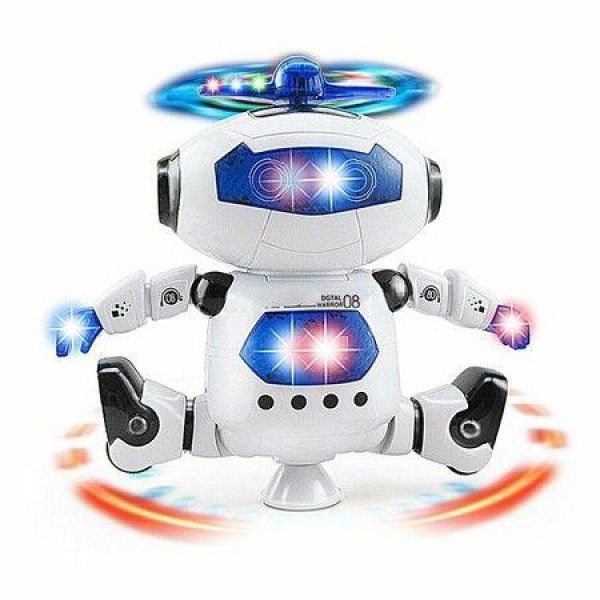 Musical Walking Dancing Robot Toy for Kids, Flashing Lights, 360Â° Body Spinning, Toddlers Bosys Girls Fun Toy Figure