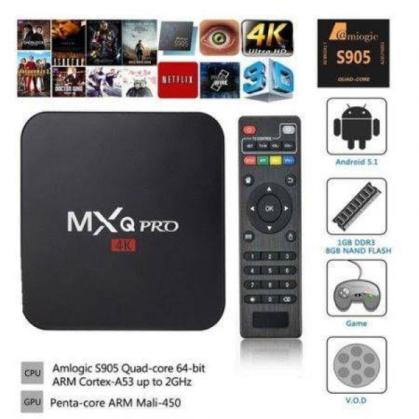 MXQ PRO 4K Smart TV Box Amlogic S905 Quad Core Android 5.1 Fully Loaded.