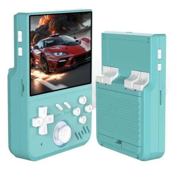 My Mini Retro Game Console with 128G TF Card, 3.5 IPS Screen RK3326 Linux System Handheld Game Console, Video Arcade Gaming Player Support 30+emulators, Cyan