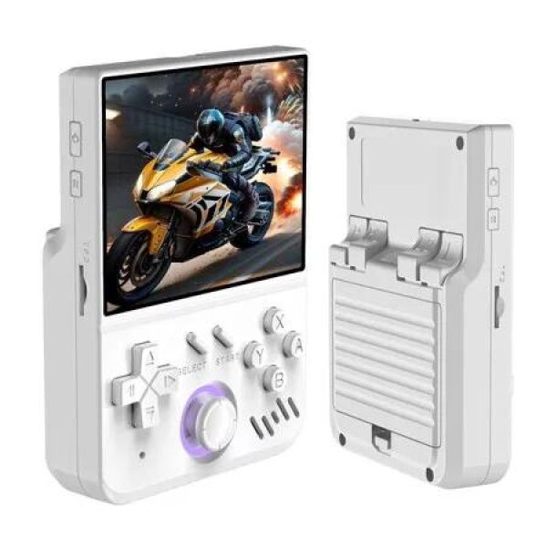 My Mini Retro Game Console with 128G TF Card, 3.5 IPS Screen RK3326 Linux System Handheld Game Console, Video Arcade Gaming Player Support 30+emulators, White