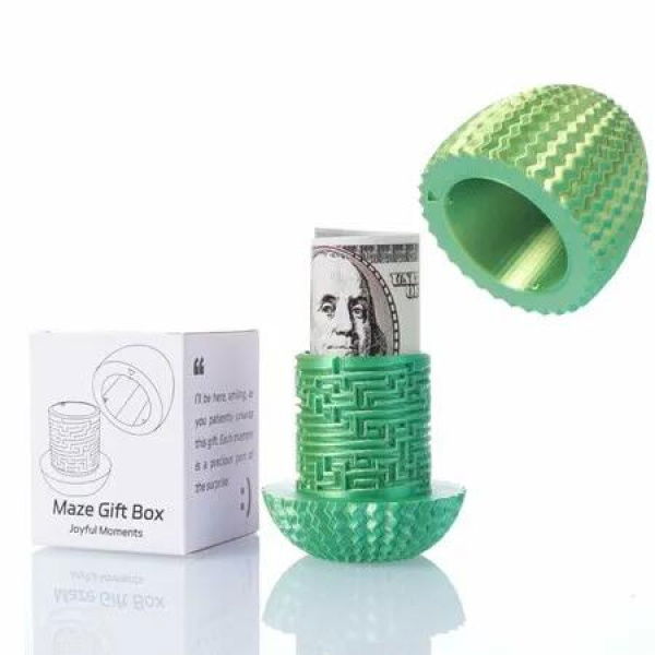 Mystery Egg Puzzle Box,3D Maze Gift Box,Money Puzzle Box for Cash with Hidden Compartment for Cash,Treasures,Reusable Puzzle Gift Box (Green)