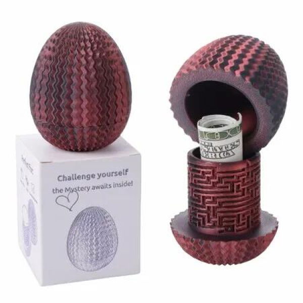 Mystery Egg Puzzle Box,3D Maze Gift Box,Money Puzzle Box for Cash with Hidden Compartment for Cash,Treasures,Reusable Puzzle Gift Box