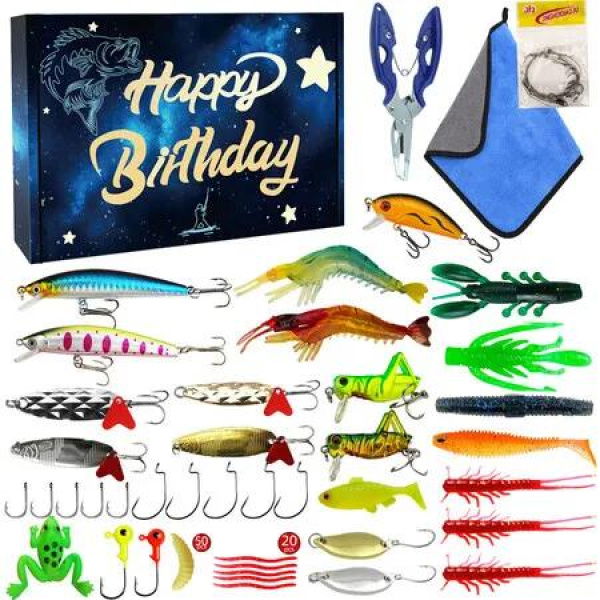 Mystery Tackle Box Fishing Mystery Box Freshwater Largemouth and Smallmouth Bass Lures Fishing Kit Ideal Gifts for Men Fishing Enthusiasts