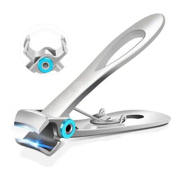 Nail Clippers Seniors Thick Toenails Heavy Duty 15mm Wide Jaw Long Handle File Men Silver