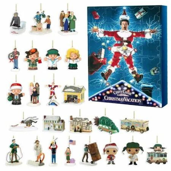 National Lampoon's Christmas Vacation Advent Calendar,24 Day Christmas Advent Calendar,Contains 24 Gifts,Christmas Vacation Figures and Accessories Christmas Countdown Calendar Gift (Blue 1Pcs)