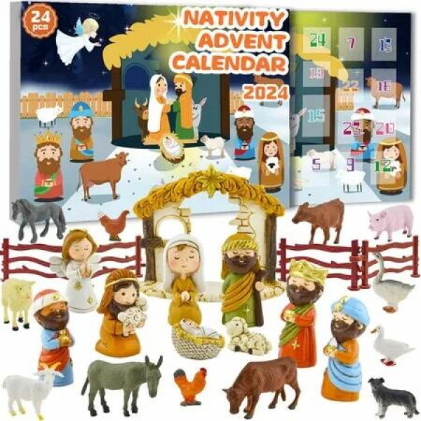 Nativity Advent Calendar Nativity Set for Kids Christmas Advent Calendar for Kids Boys Girls Teens Toddler Children Christian Religious Advent Calendar Gifts Toy