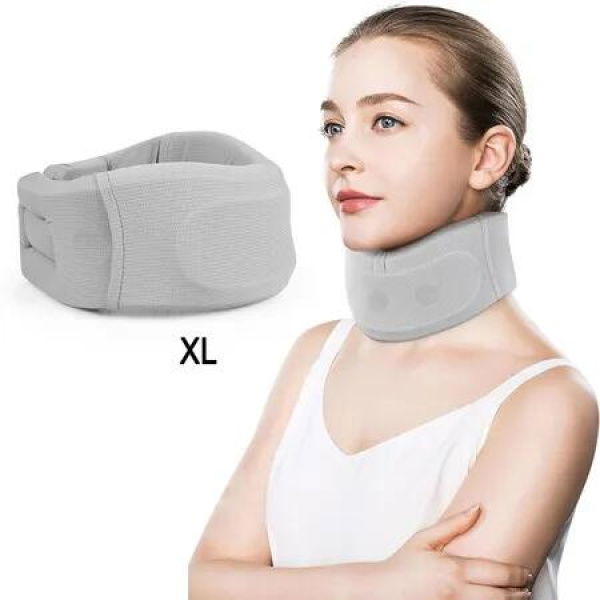 Neck Brace for Neck Support, Neck Support Brace, Adjustable Cervical Collar, Gray, 10cm Tall, 52cm Long, XL