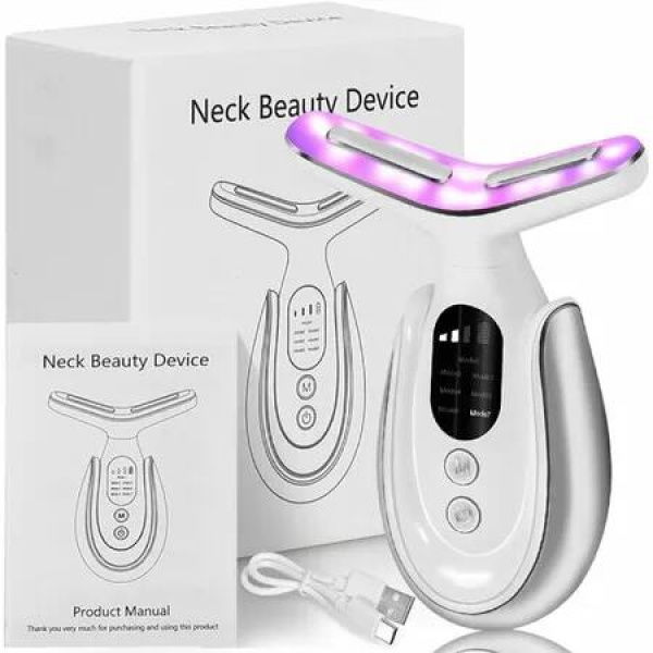 Neck Face Massager,7-in-1 Portable Facial Massager Face Sculpting Wand Tool Vibrating and Warming Function, Electric Face Massager Tool