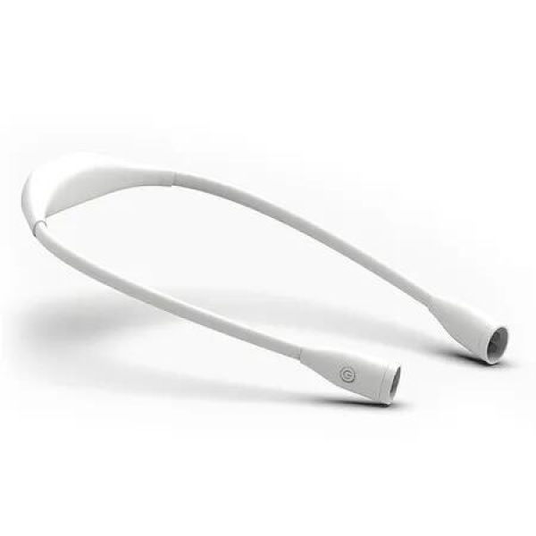 Neck Reading Light LED Rechargeable Hanging Lamp Bed Portable Hands Free Illumination Study Knitting Nighttime Accessory White