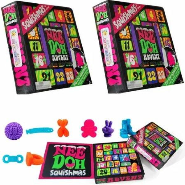 Nee Doh Squishmas Advent Calendar 2024,Christmas Squishy Advent Calendar,24 Day Squishies Christmas Countdown Calendar with 24 Piece Mini Squeeze Toy Xmas Gift (2 pcs)