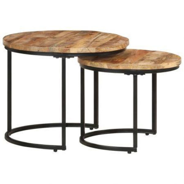 Nesting Tables 2 Pcs Solid Wood Mango