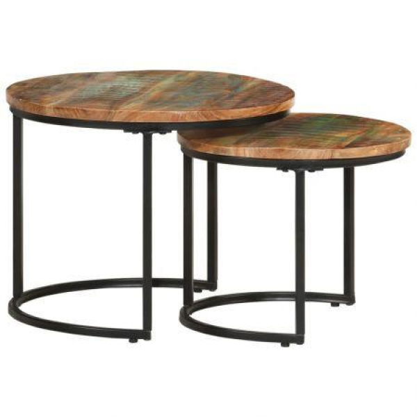 Nesting Tables 2 Pcs Solid Wood Reclaimed