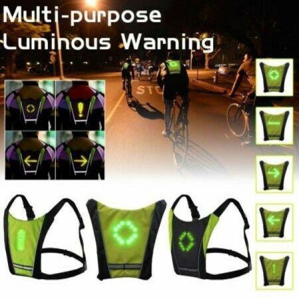 New 2021 LED Wireless Cycling Vest 20L MTB Bike Bag Safety LED Turn Signal Vest Bicycle Reflective Warning Vests With Remo