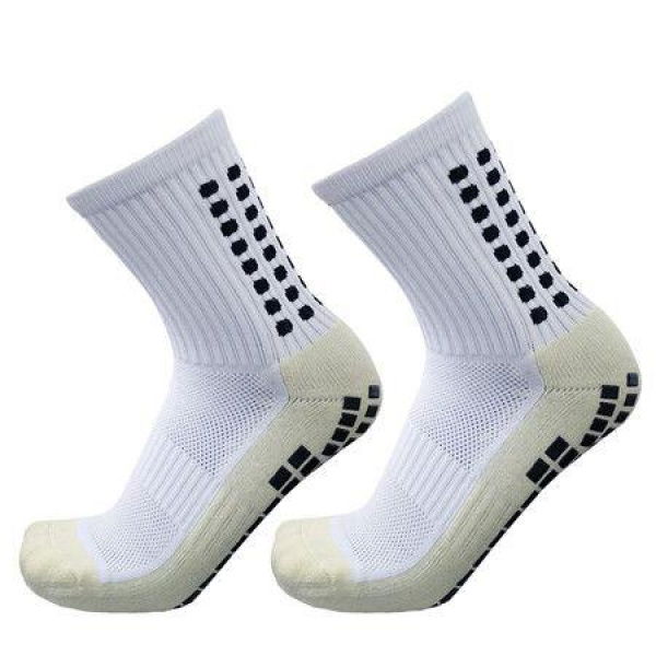 New 2023 Professional Anti Slip Men Football Socks Riding Cycling Sport Socks Nylon Breathable Running Socks Color White