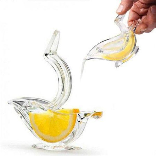 New Acrylic Manual Lemon Slice Squeezer Portable Transparent Fruit Juicer Elegance Bird Shape Hand Juicer For Orange Lemon Lime Pomegranate