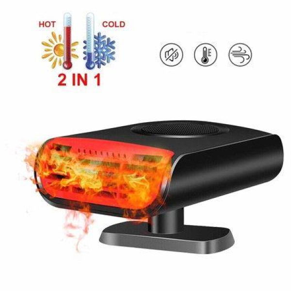 New Upgrade Fast Heating Defogger Defroster 12V 150W 2-in-1 Fan Cooler & Heater Plug-in Car Cigarette Lighter.