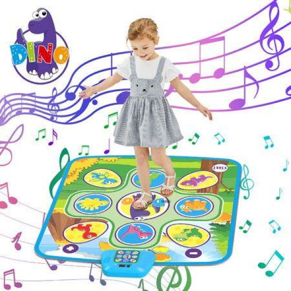 Newest Dinosaur Electric Dancing Mat Children's Music Programmable Dancing Mat Game Mat Toy Christmas Gift,Gifts for Girls Boys