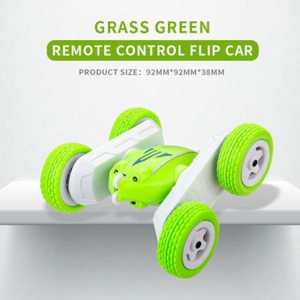 Newest Remote Control Car Rollover Stunt Car Dual Sided Off-Road Charging Electric Racing ChildrenS Toy Boy Color Green