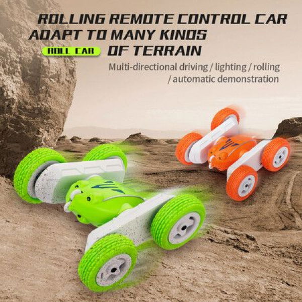 Newest Remote Control Car Rollover Stunt Car Dual Sided Off-Road Charging Electric Racing ChildrenS Toy Boy Color Orange