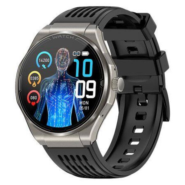 Newest Smart Watch Bluetooth Call Amoled Screen Ecg Blood Sugar Uric Acid Blood Lipid Body Temperature Radiation Level Color Brown