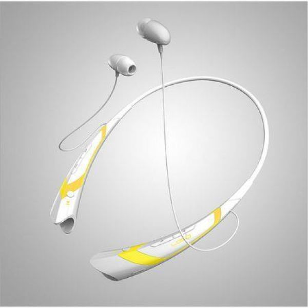 Newest Wireless Bluetooth 4.0 Stereo 760 Headset Headphone For Samsung IPhone LG - White + Yellow.